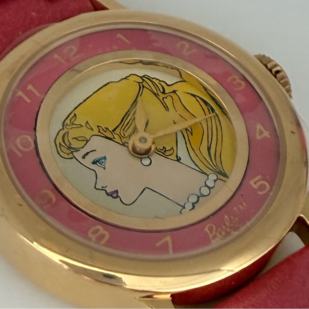 NWT Barbie Pretty And Pink Fossil Watch Boxed Set. 1994 Ltd Ed.. Pink Leather - Picture 4 of 16
